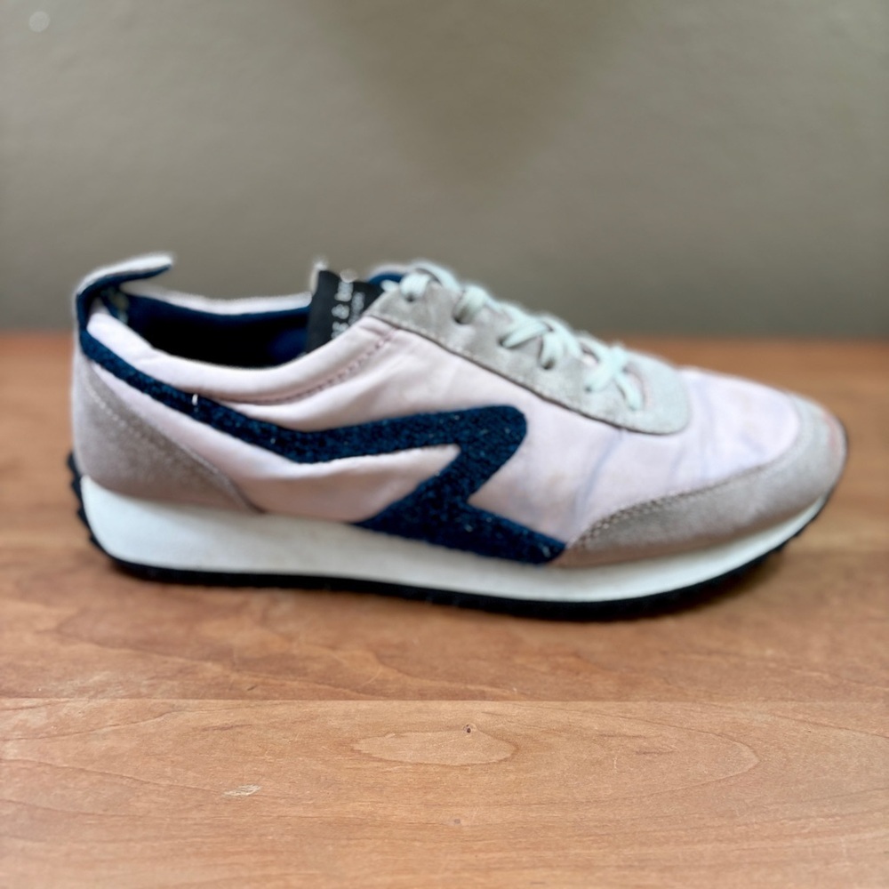 Rag & Bone NY Retro Runner Lace Up Sneakers Pink & Blue Suede, Womens size 41 - Picture 9 of 15